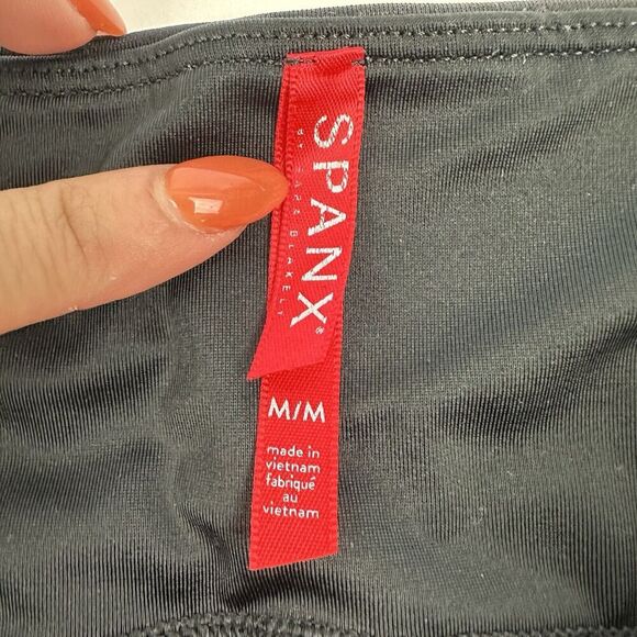 Spanx Faux Leather Leggings Matte Black Camouflage Camo High Waist Pull On Sz M - Picture 3 of 8